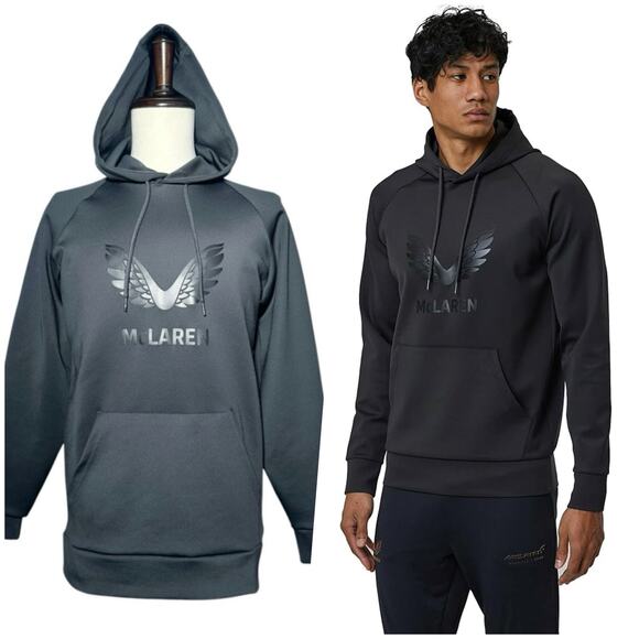 McLaren | Men | F1 Black Logo Stretch LS  Performance Hoodie | Sz Small - Picture 1 of 14